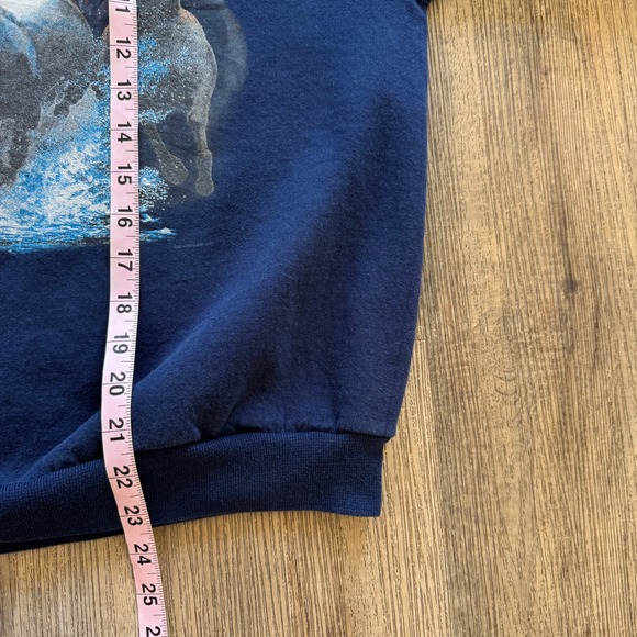 VTG Jerzees Wild Horses Country Western Crewneck Sweatshirt Blue Medium - Picture 5 of 9